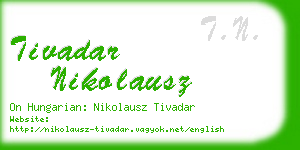 tivadar nikolausz business card